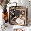 Wedding Card Box Wooden Transparent Window Gift Card Envelope Money Box for Wedding Birthday Party Anniversary Graduation