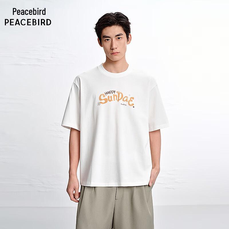 PEACEBIRD MEN's Fashion Back Print Round Neck T-shirt