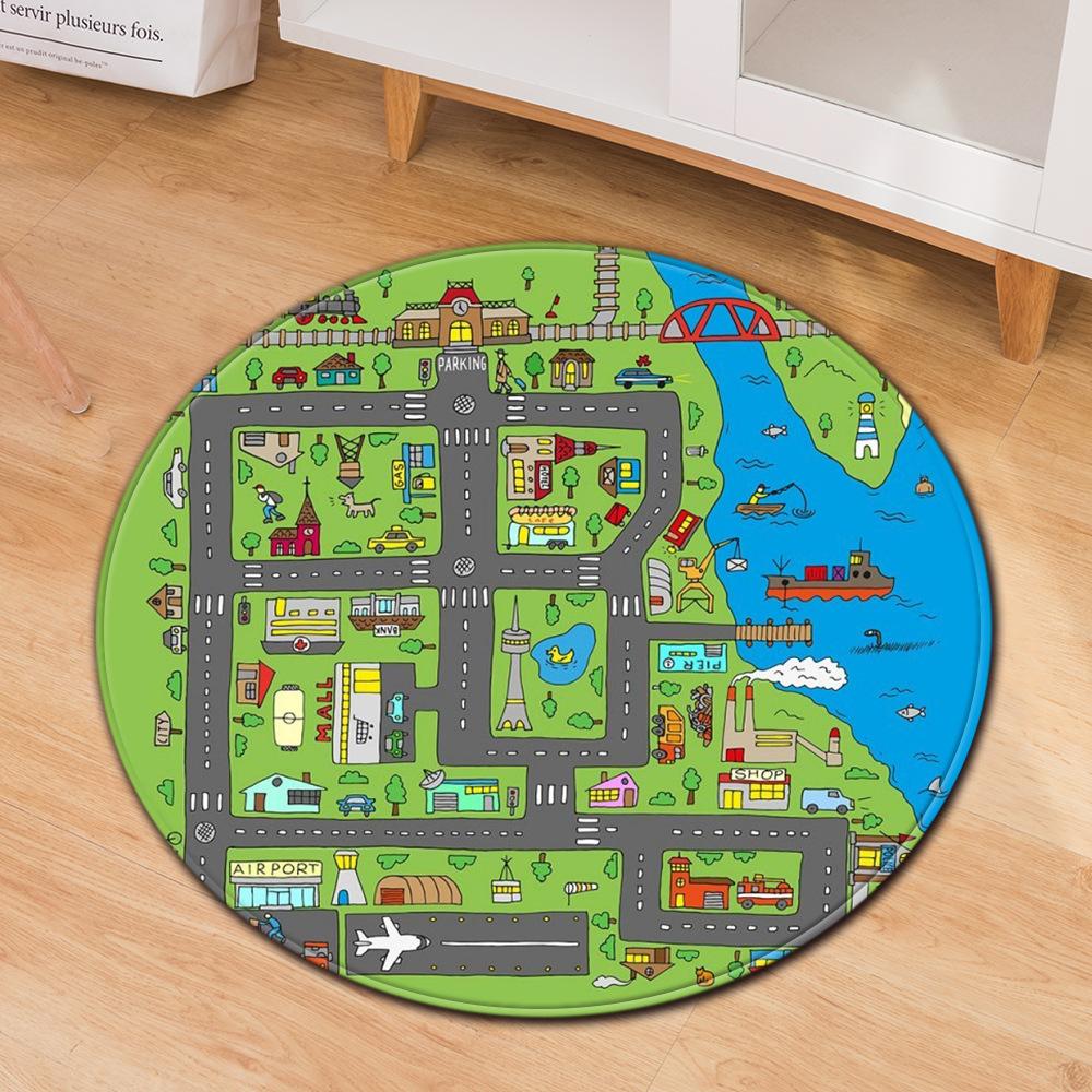 Round Carpet Computer Chair Cushion Office Chair Floor Mat Door Mat Foot Mat