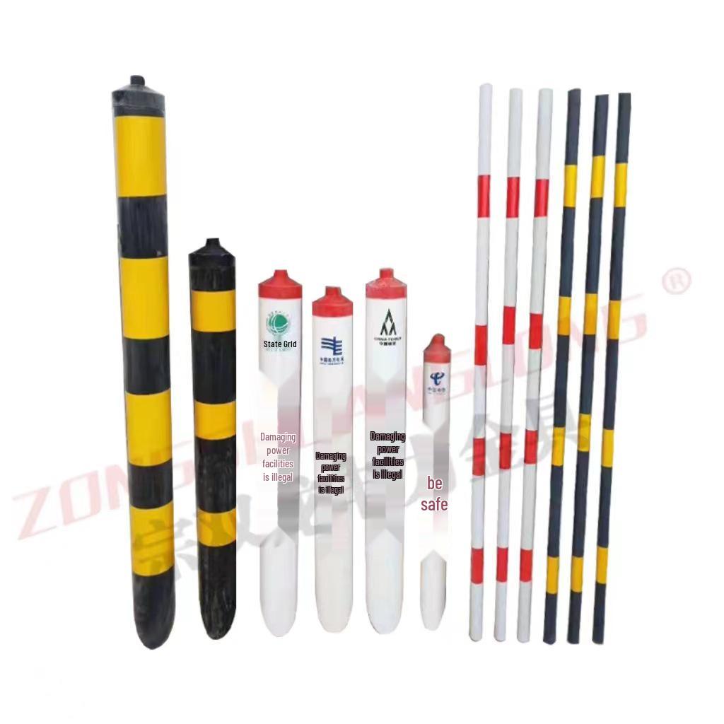 Reflective Utility Pole Guy Wire Protective Sleeve - Red, White, Black, Yellow PVC Cable Cover Custom Font Color