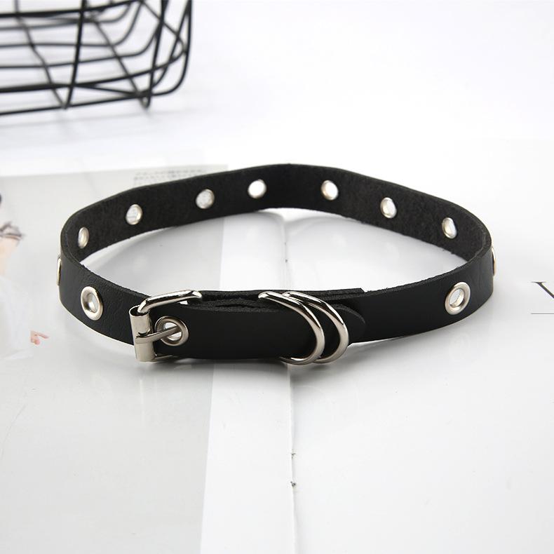 Jewelry Neckband Exaggerated Sexy Pu Leather Collar Personalized Bell Neck Chain Collarbone Chain Women'S Necklace