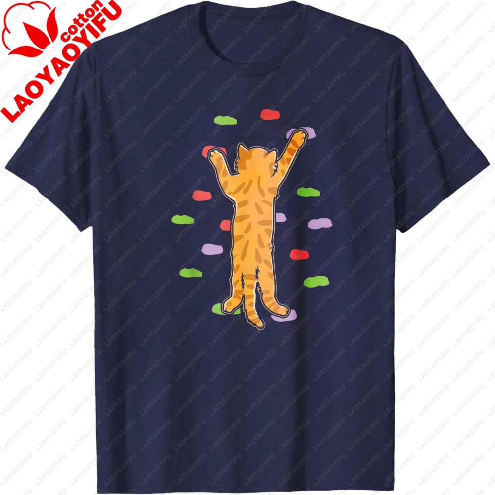 Cat Pattern Cotton Short Sleeve Top Men TShirt Summer Cat Lover Unisex Tees Streetwear Gift Idea Daily Wear Clothing
