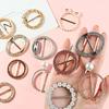 Yousheng Clothes Corner Knotted Buckle Elegant Faux Pearl Rhinestone Round Love Heart T-shirt Scarf Clothing Corner Tie Clip Ring Fashion Jewelry