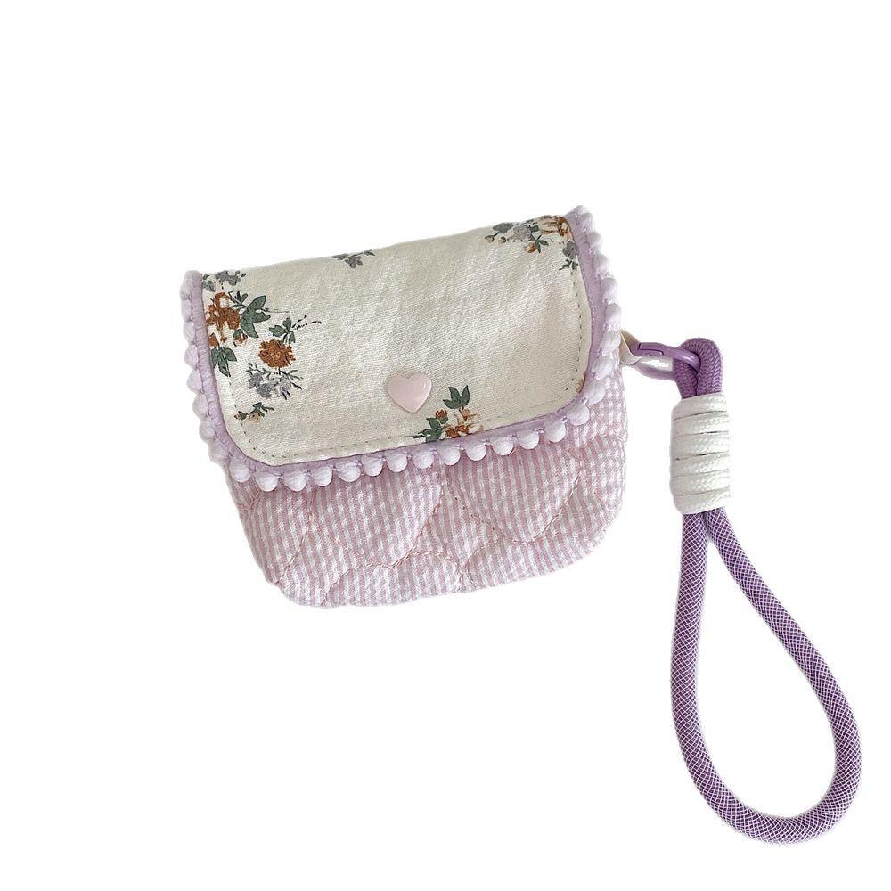 Cotton Small Floral Travel Storage Case For Ccd Camera And Makeup Keepsakes
