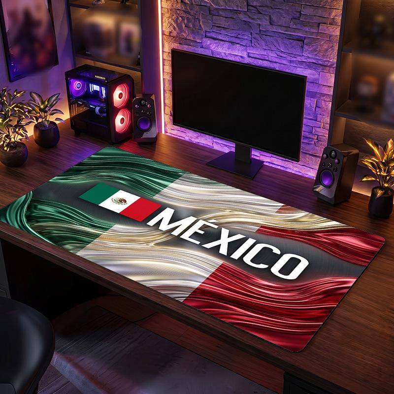 Mexico footbal Crest Mouse Pad, Extended Non Slip Rubber Desk Mat for Gaming Office Laptop Fan Gift