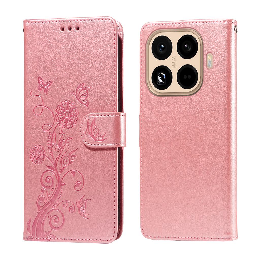 For Xiaomi 15T Pro Leather Case Butterfly Floral Imprint Wallet Stand Cover