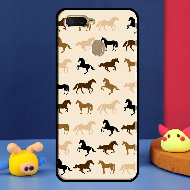 Horses Pattern Collage Case For Oppo A91 A5 A9 A16 A76 A96 A58 A78 A98 A52 A72 A74 A94 A54 S A57 A77 A15 A17 Cover