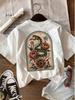 Floral Snake Graphic T Shirt Vintage Tattoo Style Tee Retro Aesthetic Harajuku Streetwear Top Casual Unisex Short Sleeve Shirt