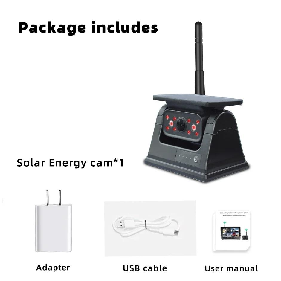 

Wireless Solar WiFi Backup Camera Magnetic BaseAI Blind Spot Alarm Backup for IPhone Android Bus Van Truck RV Front Rear View Solar Camera