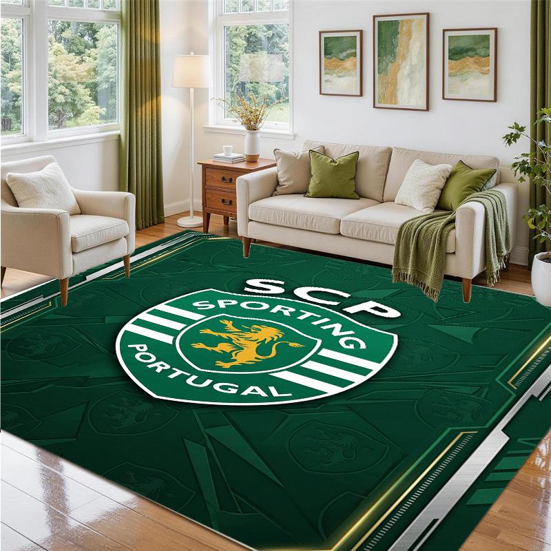 Sporting CP FC Design Crystal Velvet Rug Soft Decorative Mat for Bedroom Entrance