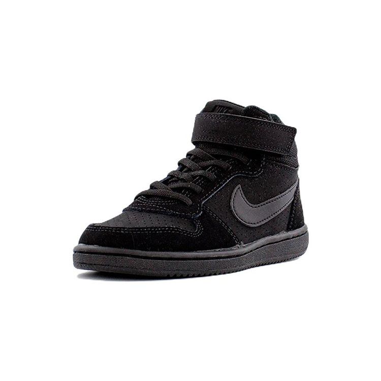 Nike Court Borough Mid PS Triple Black Kids Sneakers 870026-001
