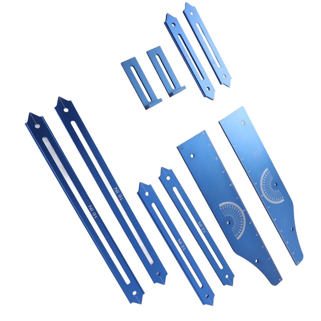 Stair Tread Template Tool Jig Aluminum Alloy Length Depth Measuring Gauge with Case for Layout