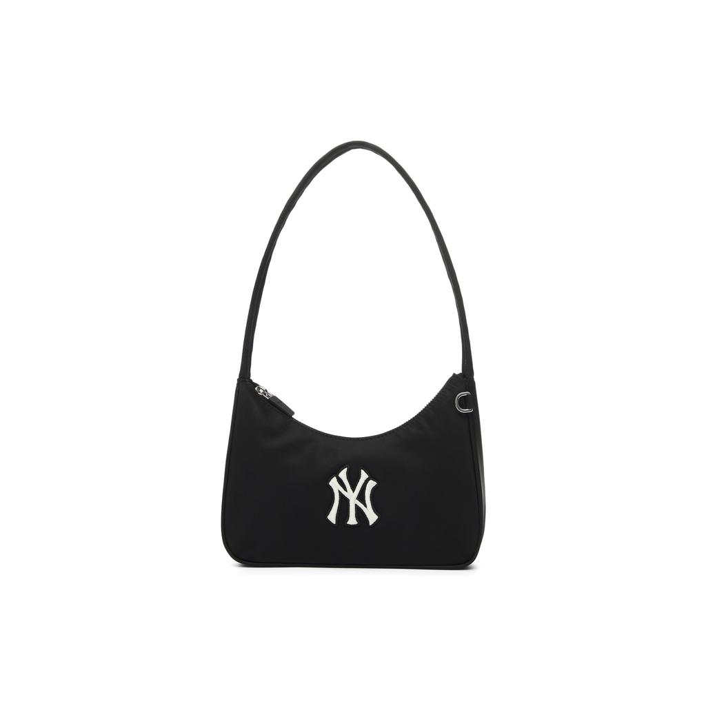 New MLB New York Yankees Nylon Shoulder Bag, Handbag Women's Black 3ABQB045N-50BKS