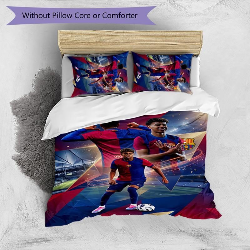 Set Lenzuola Stampato Yamal 3 Pezzi Traspirante Copripiumino con Federe Biancheria da Letto Decorativa per Camera da Letto Casa