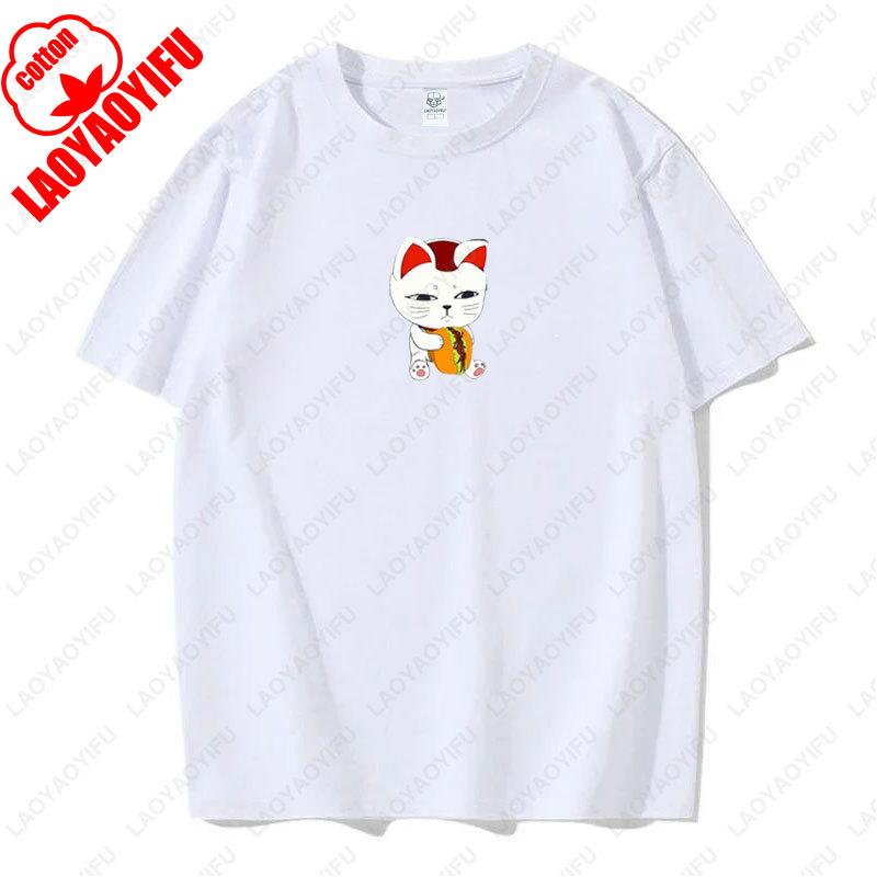 Funny Dandadan Turbo Granny Cat T-shirt Fashion Manga Anime Graphic Tshirt Casual Cotton Short Sleeve Men Woman Clothing Tees