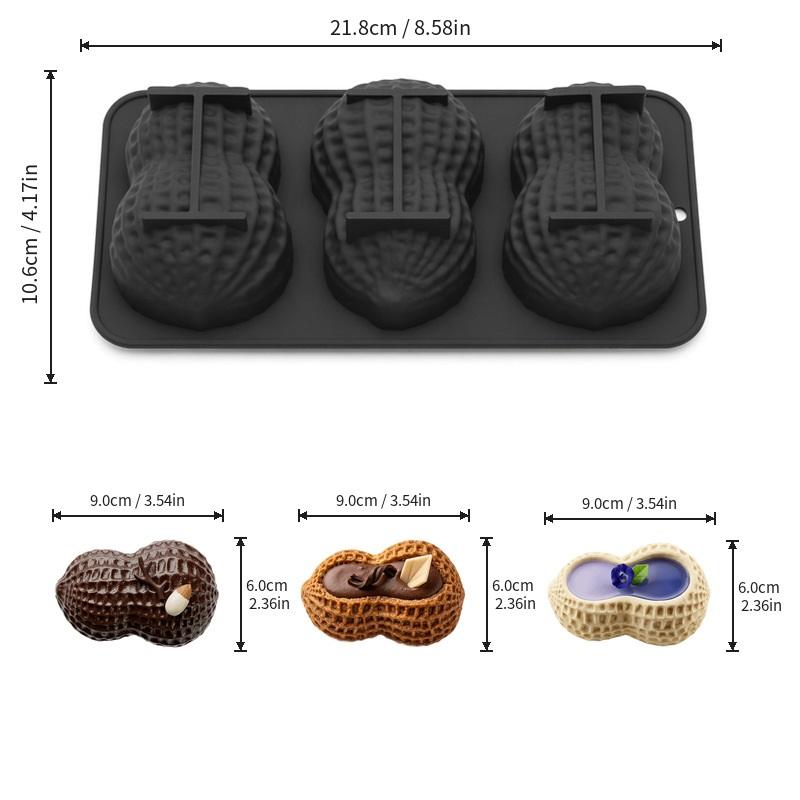 Molde de Silicona 3D de Grado Alimenticio con Diseño de Cacahuete para Pastel Mousse Francés, Chocolate, Repostería de Cocina, Herramienta de Pastelería