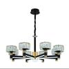 Candelabru de cristal cu LED pentru sufragerie de lux cu lumină nordică, modern, minimalist, de lux, pentru sufragerie, dormitor, plafoniere aurii și negre