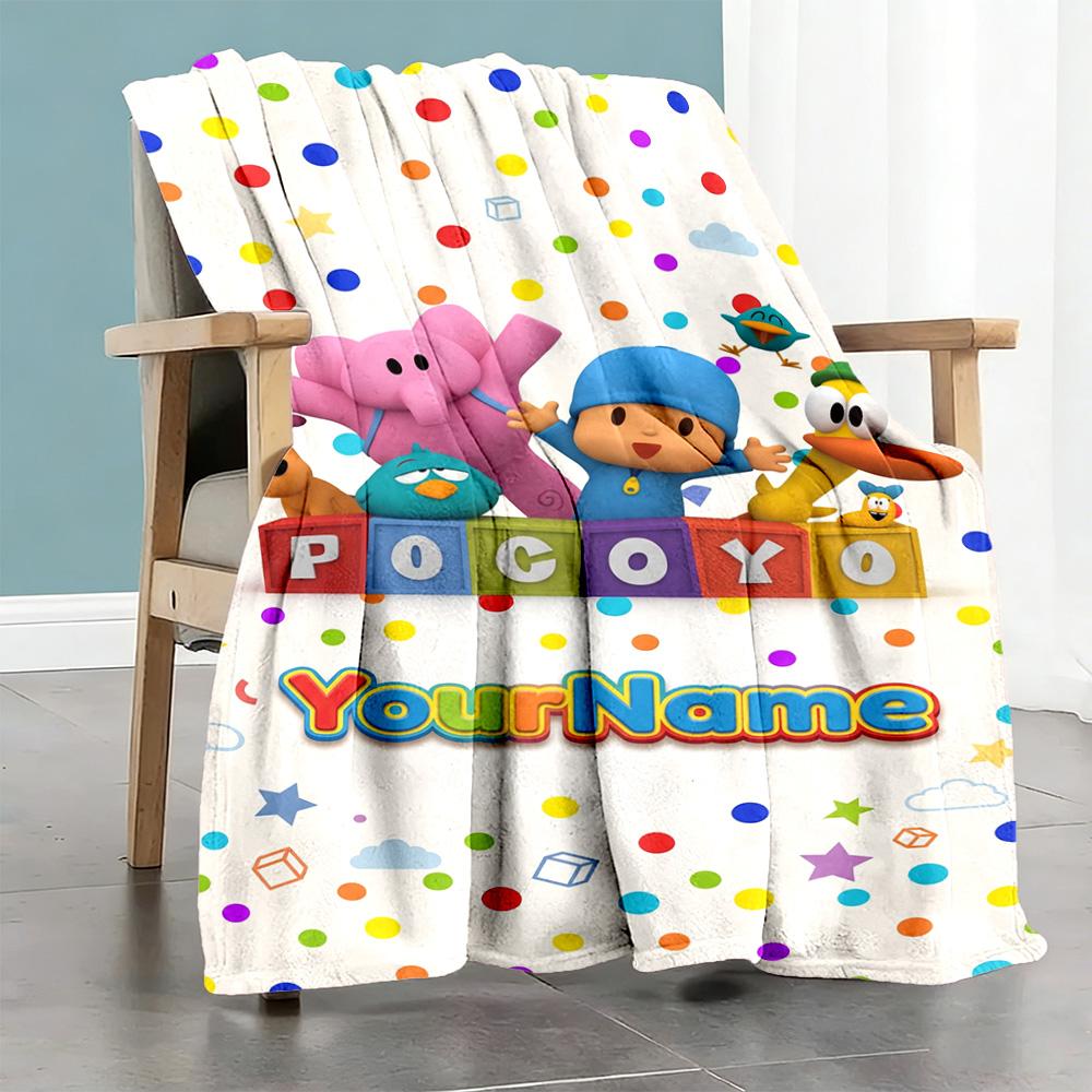 Pocoyo Personalized Name Blanket Multi-purpose Personalized Blanket Ultra-Soft for Chair Home Decor Bed Sofa Ideal for All Seasons