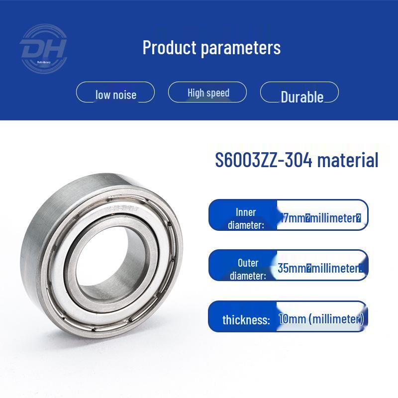 Stainless Steel Bearings S6000, S6001, S6002, S603, S604 - 304 Material