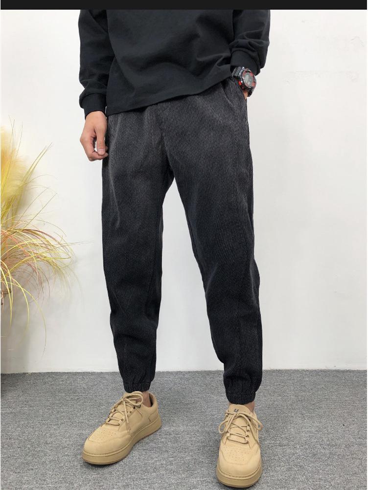 Men's 2024 Spring/Autumn Loose Straight Jeans, Trendy Casual Nine-Point Harem Pants