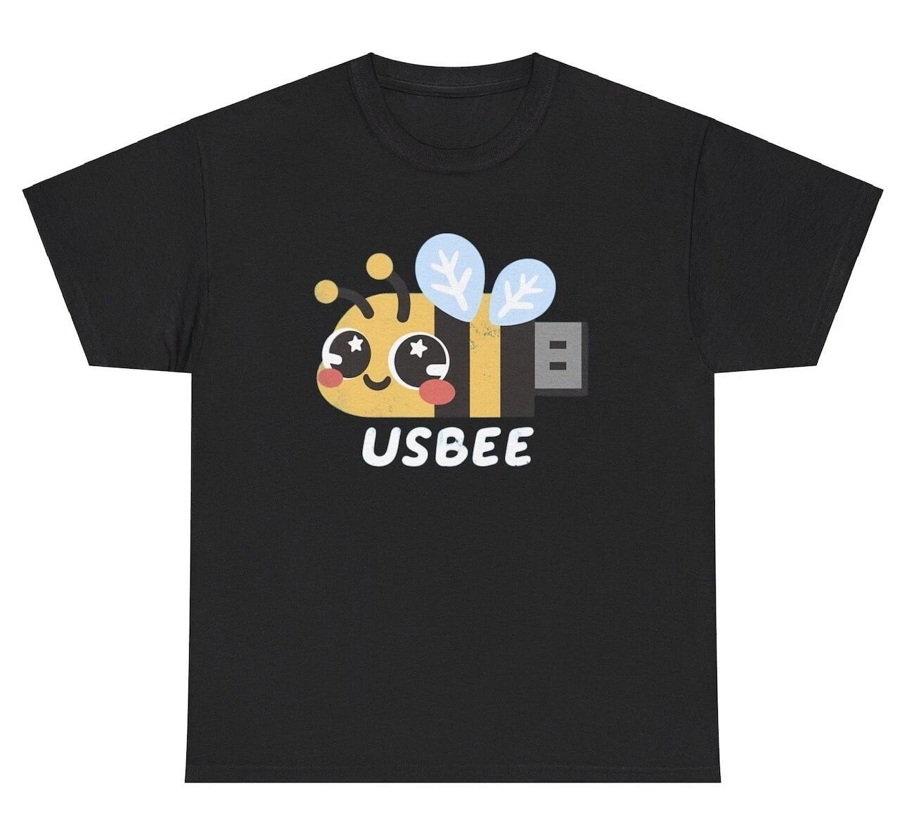 

USBEE Bee T Shirt Funny Tech Computer Engineer Pun Sayings Humor Tee 3XL