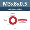 Yigu Red Mica Paper Washer Gasket M2-M20 Flat Washer