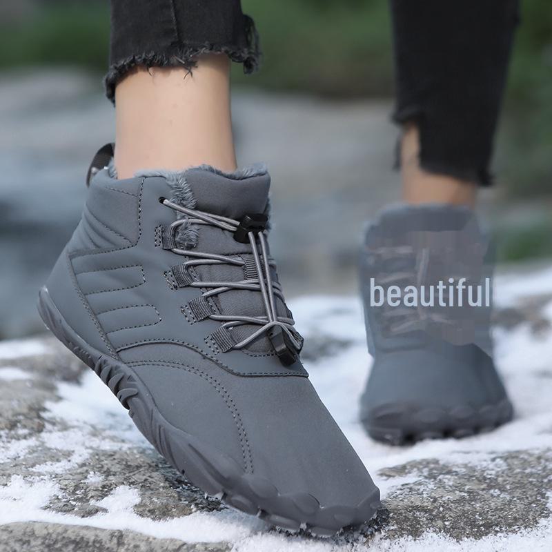 Herren Winter Warme Mid-Cut Baumwoll-Wanderschuhe - Wollgefüttert für Outdoor-Freizeit