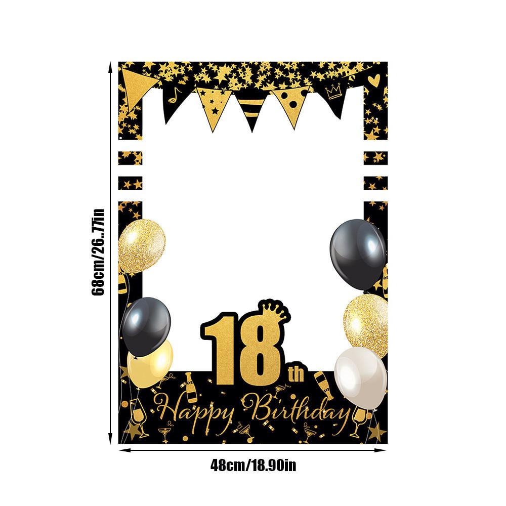 Birthday Photo Party Prop Set With Paper Frame Cartoons Decor For Ages 18 80 To