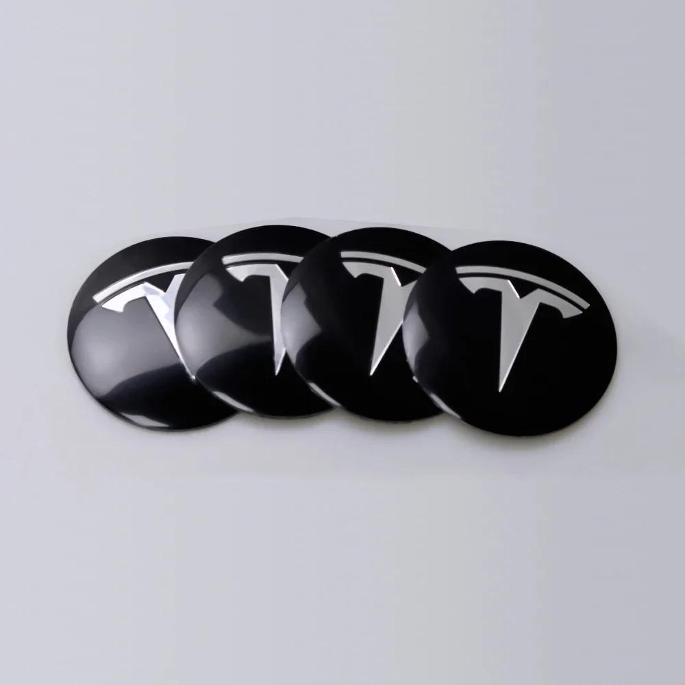 Car Sticker Tesla 56mm Original Car Wheel Center Hub Caps Sticker Cover For Tesla Model Y Model 3 2017-2023/MODEL3 Highland 2024