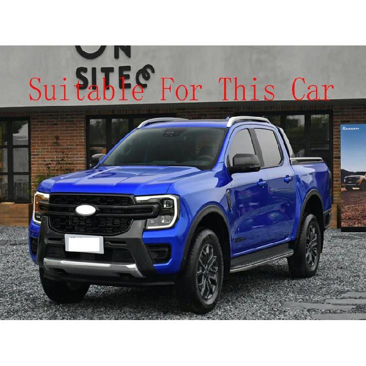 For Ford Ranger Everest  2024 Car Accessories Carbon Fiber Style Door Side Mirror Cover Trim Rear View Cap Overlay Molding