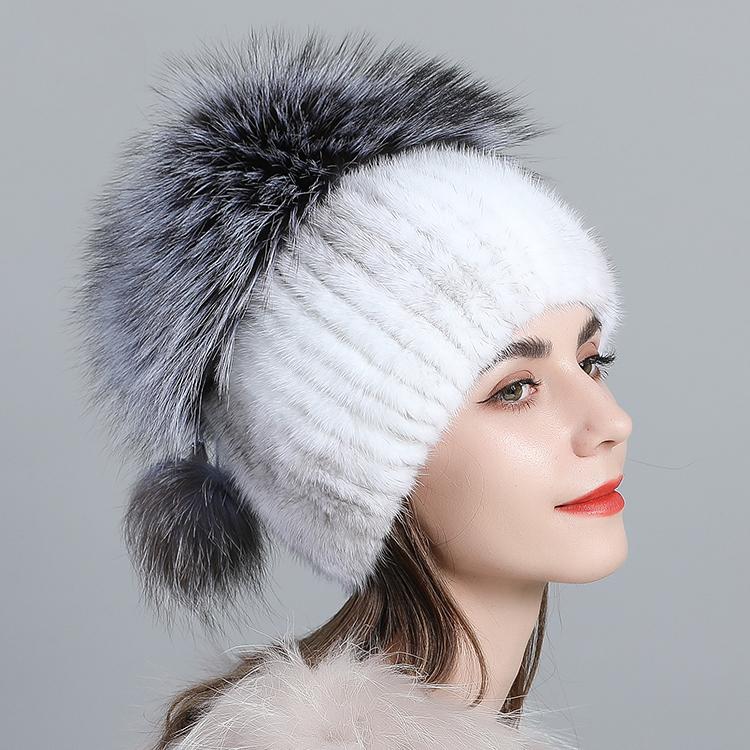 Hat Women's Winter Korean Edition Warm Mink Hair Whole Mink Skin Hat Winter Versatile Fashion Cute Girl Fur Hat