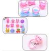24Pcs Cute Adjustable Mixed Kids' Girls' Pink Animal Flower Fruit Polymer Resin Cartoon Rings Children' Jewelry with Heart-shape Gift Box
