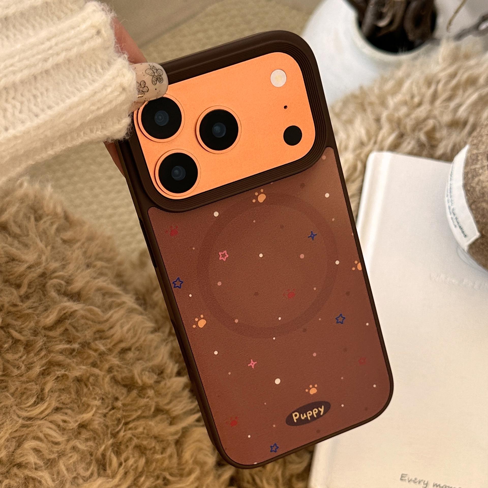 

Retro Brown Magnetic Chocolate Puppy Phone Case, Compatible with iPhone 13, 14, 15, 16, 17 Pro Max 14