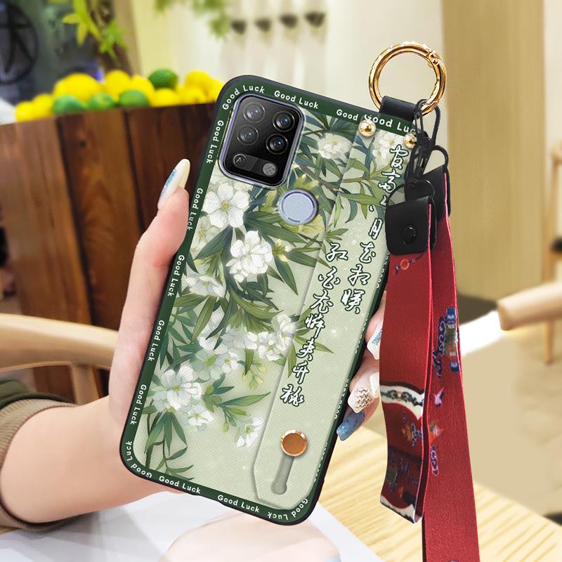 Fashion Back Cover Phone Case For Tecno Pova/LD7 Waterproof Dirt-resistant Anti-knock Silicone Shockproof Wrist Strap