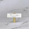 Nordic Light Luxury Marble Brass Square Pulls Double Single Hole for Cabinet Wardrobe Door Drawer Furniture Hardware Handle