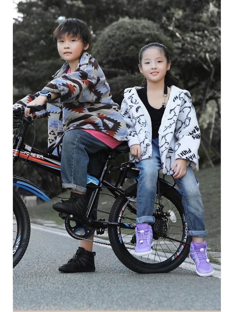 Waterproof Non-Slip High-Top Winter Cotton Boots with Velvet Lining for Unisex Children