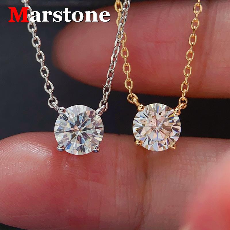 1-3CT Moissanite Diamond Pendant Women's Necklace Original 925 Sterling Silver Jewelry Gold Lady Necklace Chain