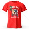 Retro Surfing Badge Printed Unisex T-shirt Tops Retro Wave Graphics Beach Club Wear