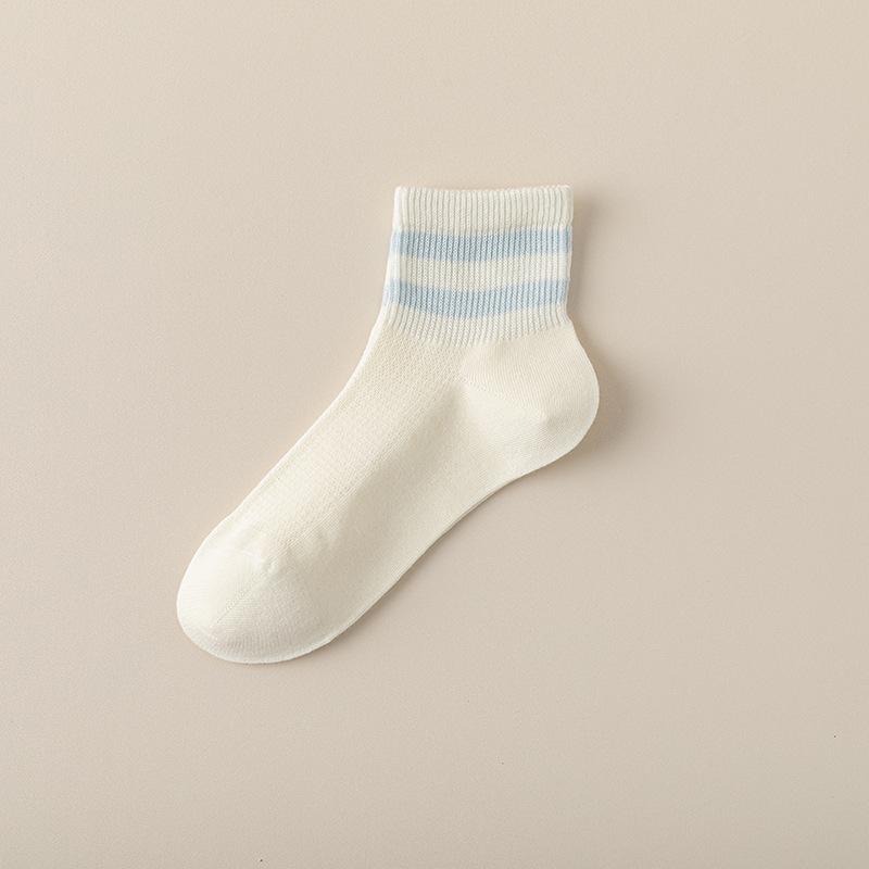 

Женские весенне-летние тонкие хлопковые бесшовные носки-лодочки с цветными полосками 1 pair