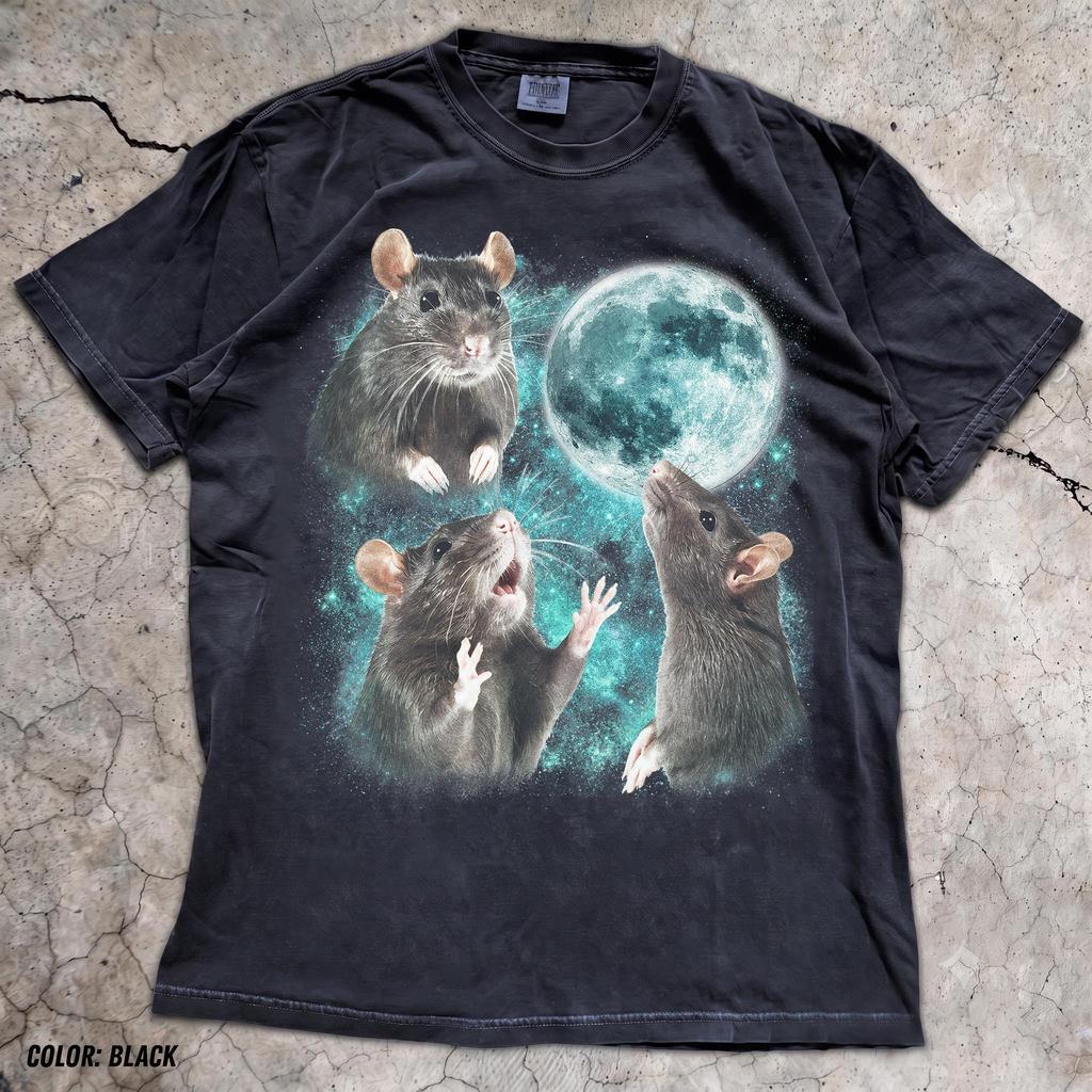 T-shirt Cosmique Trois Rats Vintage, T-shirt Graphique Rongeur