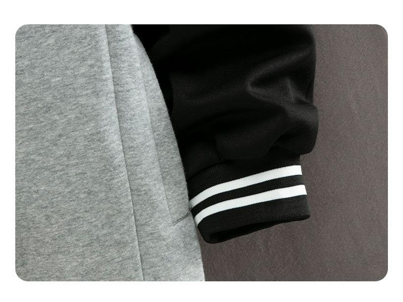 Youth Hooded Jacket for Teens - Spring/Autumn Color Block Cardigan Sweatshirt