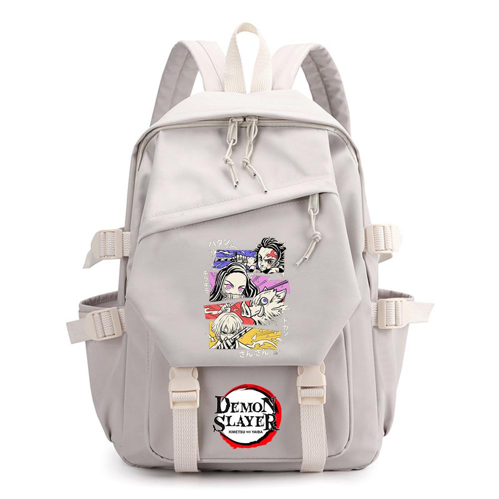 Sac à dos imprimé Demon Slayer pour adolescent étudiant Rentrée scolaire Sac à livres Femme Grande capacité Imperméable Sac de voyage