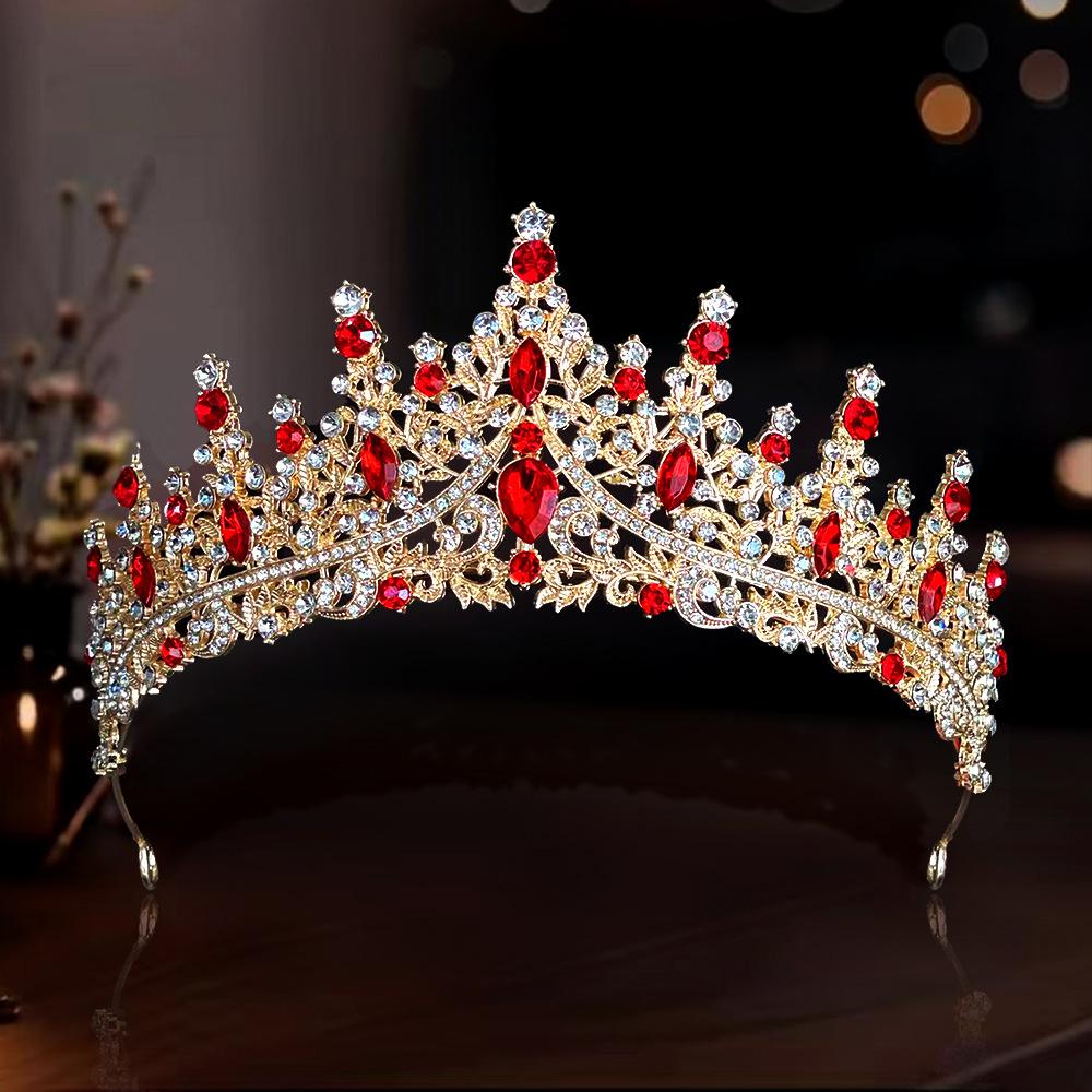 Bride Crown Wedding Dress  Party Crown Birthday Performance Carnival  Crystal Hair Accessory