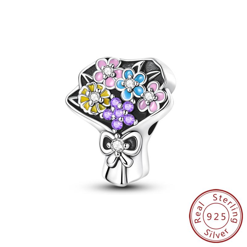 Original Charms Bead Copper Apple Skull Butterfly Flower Cat Starry Sky Charm Fit Bracelet Pendant Diy Jewelry Gift