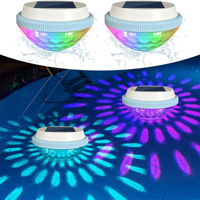 Zonne-drijvende zwembadverlichting, waterdichte vijverlampen met RGB-kleurwisseling voor decoratie van zwembaden, tuinpaden