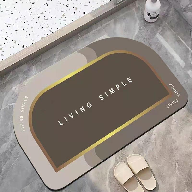 Soft Diatom Mud Absorbent Mat Bathroom Floor Mat Non-Slip Toilet Floor Mat Bathroom Toilet Carpet Entrance Door