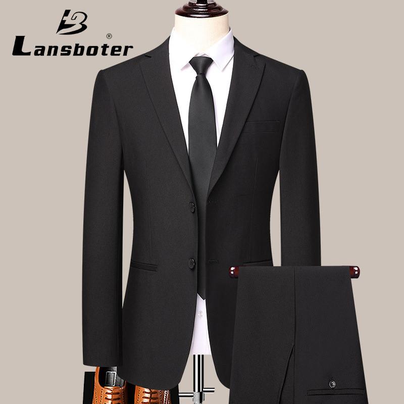 

Lansboter шерстяной костюм, деловой мужской костюм, корейская версия, тонкая официальная одежда, профессиональный свадебный костюм, костюм