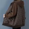 Women's Plus Size Casual Peplum Hooded Jacket for Early Autumn with Zipper Closure and Pockets