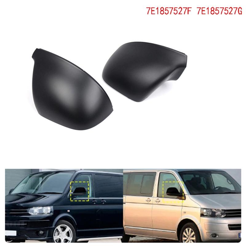 For VW Transporter T5 T5.1 T6 Right Rearview Mirror Housing Replacemet Mirror Covers 7E1857528F 7E1857528G Matte Black-M53K