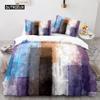 Streifen Bettbezug Set Polyester Grün Blau Schwarz Gestreift Kariert Patchwork Druck Steppdecke König Größe Weich Einzelbettwäsche Set für Teenager